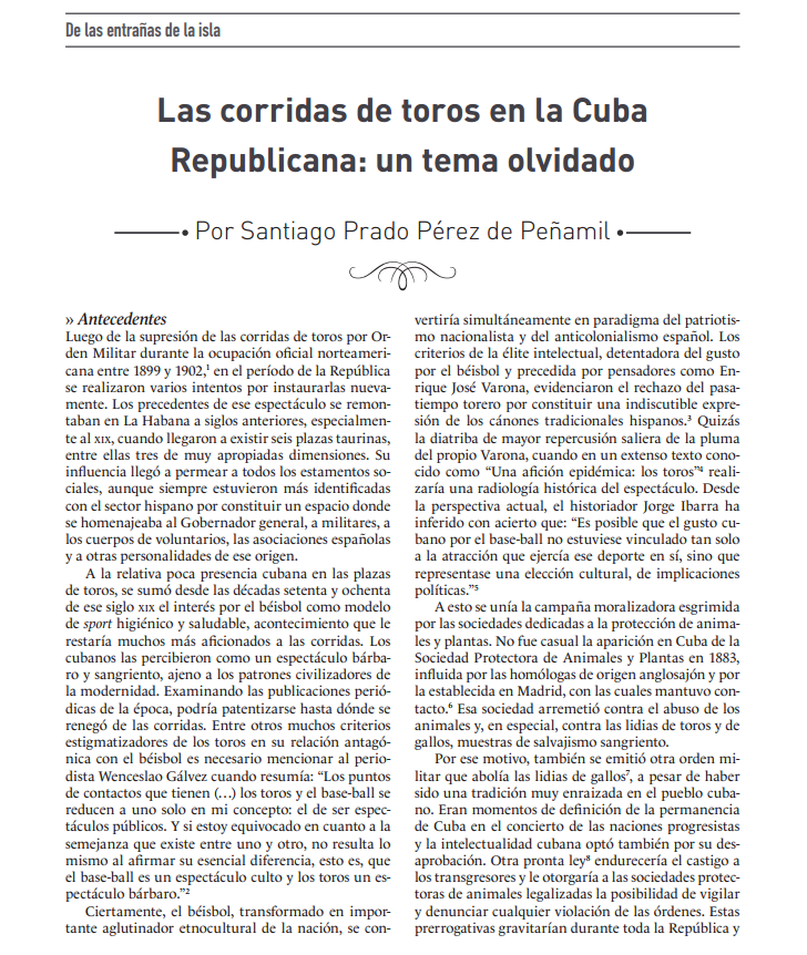 Las corridas de toros en la Cuba Republicana: un tema olvidado